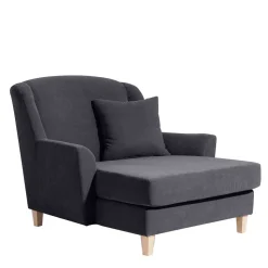 XXL Velours Sessel in Anthrazit - Renero