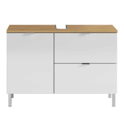 80xx56x34 Waschtischunterbau in Weiß Hochglanz - Narilos