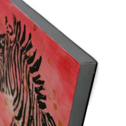 Zebra Wandbild in Rot Schwarz - Huvina