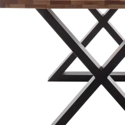 Zerreiche Tisch mit Naturkante und X-Füßen - Yelna