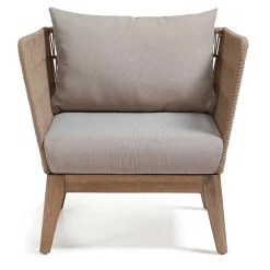 Zwei Lounge Sessel Jelaninos mit Holz & Geflecht (2er Set)