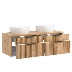 Zweifach-Waschtisch und Spiegelschrank - Crystoga (zweiteilig)