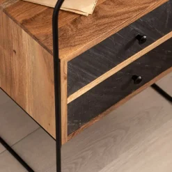 Zweifarbige Nachtkommode im Industrial Chic - Avalun