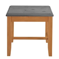 Zweifarbiger Holzhocker in Laugenfarbig und Grau - Eshelas