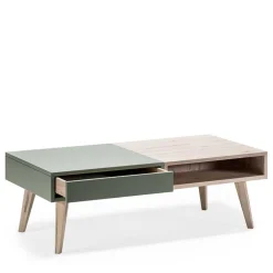 Zweifarbiger Wohnzimmertisch mit Stauraum - Ajevos