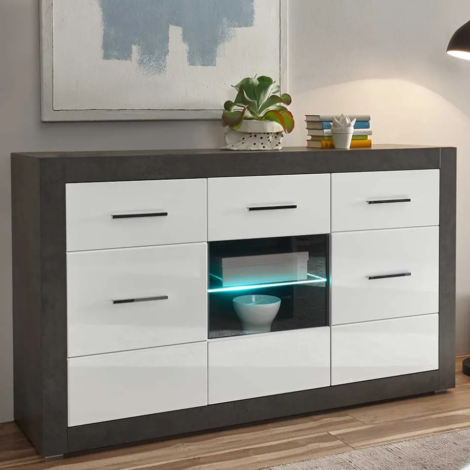 Zweifarbiges Design-Sideboard 97cm hoch - Istensa