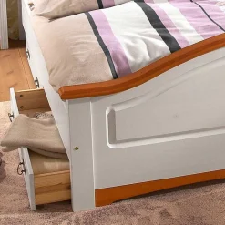 Zweifarbiges Landhaus Bett aus Holz - Beapta