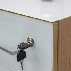 Zweifarbiges Set Schreibtisch & Rollcontainer - Laszlo (zweiteilig)