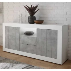 Zweifarbiges Sideboard mit offenem Fach - Niris