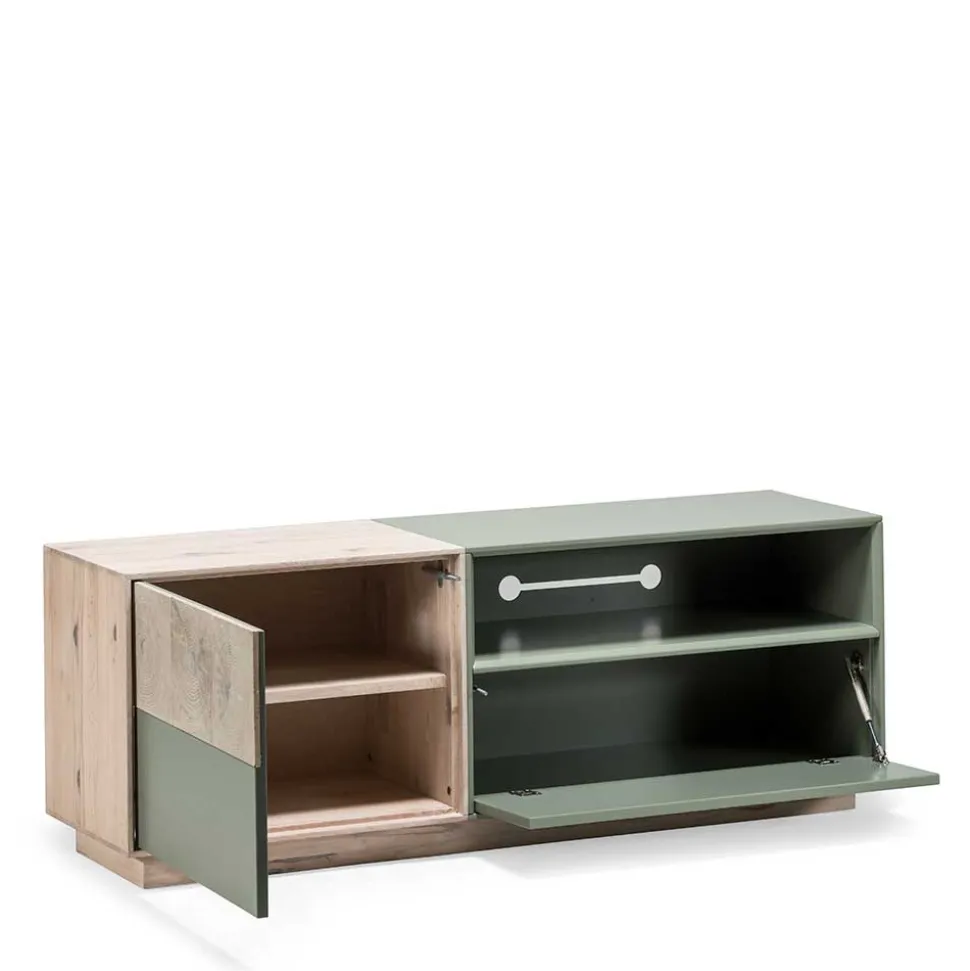 Zweifarbiges TV Board mit Gerätefach - Ajevos