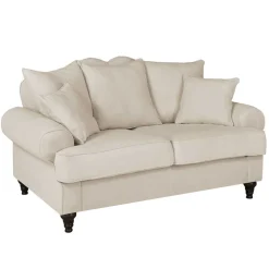 Zweisitzer Sofa in Beige & Dunkelbraun - Merandes