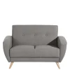Zweisitzer Sofa in Grau Microfaser - Durencas