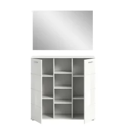 Zweiteiliges Dielenmöbel Set Hochglanz - Rugova (zweiteilig)