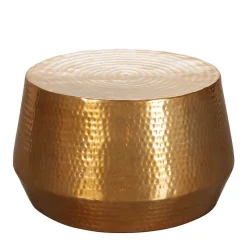 Zylinderform Sofatisch in Gold lackiert - Dronja