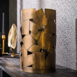 Zylindrische Tischlampe in Bronze Antik - Standing