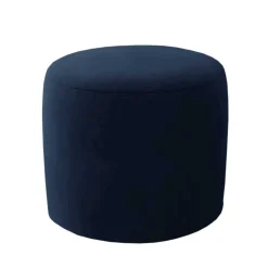 Zylindrischer Hocker aus dunkelblauem Samt - Citangra
